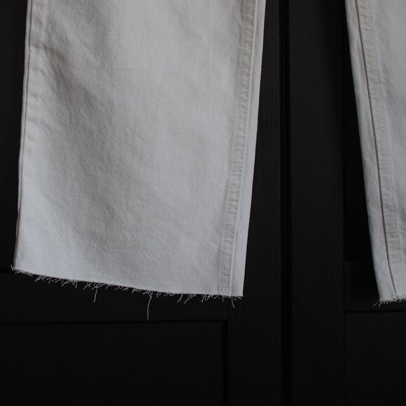 Lefties | NWT White Long Straight Painter Jeans - Picture 5 of 7